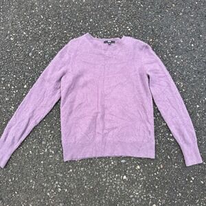 Uniqlo Jumper Size L Ladies 100% Cashmere Heather Purple